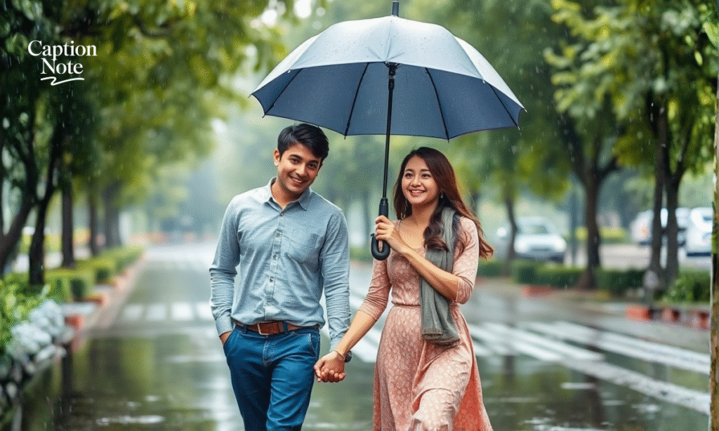 Romantic Monsoon Captions for Couples 