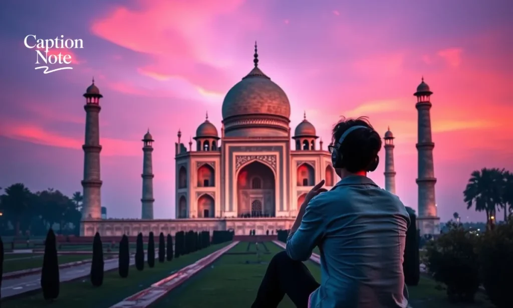 Taj Mahal Instagram Captions with Lyrics