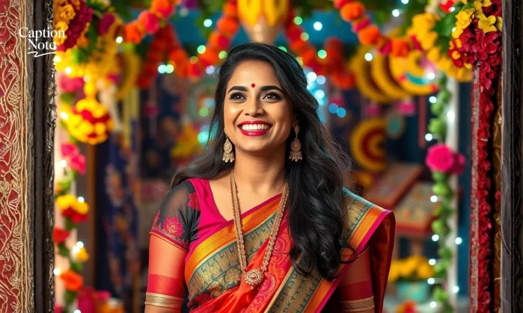 Saree Captions for Festivals