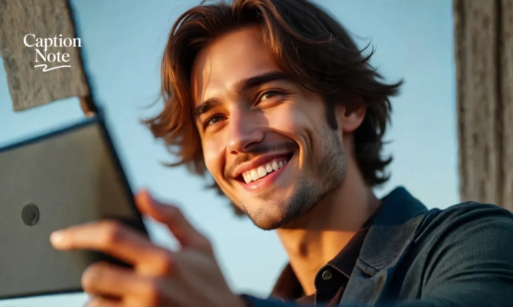 Short One-Word Captions for Selfies