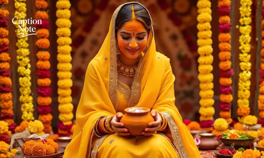 Yellow Outfit Haldi Captions